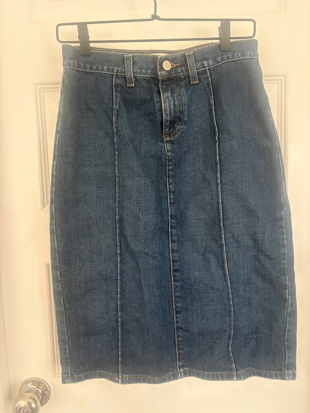 Vintage Gap Jeans Pintuck Denim Pencil Skirt - Size 2 Regular - Dark Wash